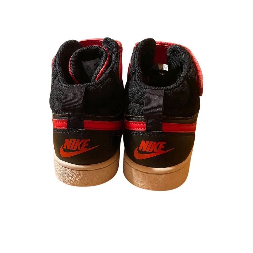 Nike Court Borough Mid Youth Black/Red High-Top Sneakers size 5 Y GUC Kids 5 - Picture 6 of 12